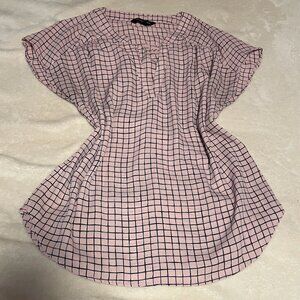 banana republic pink graphic lines blouse size x-small
